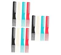 WOONEKY 12pcs Two-sided Wide Tooth Hairstyling Combs Hairdressing Pick Combs for Curly and Straight Hair Salon Hair Care Tools for Professional Styling and Detangling Random Color