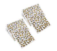 WOONEKY 12pcs Waterproof Leopard Print Temporary with Glitter Effect for Women and Men, Realistic Hydrographic Body Art Decals for Parties, Beach, and Casual Wear