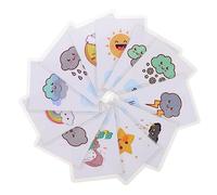WOONEKY 12Pcs Weather Cognition English Words Flash Cards for Early Learning with Cartoon Design Bright Colors Teaching Accessories for Memory and Concentration Development