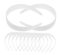 WOONEKY 12pcs White Plastic Headbands Lightweight Curved Design DIY Craft Hair Accessories for Women Everyday Wear and Custom Decoration