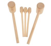 WOONEKY 12Pcs Wooden Seafood Hammer Natural Hardwood Crab Mallets for Lobster Shellfish Cracking Multifunctional DIY Jewelry and Leathercraft Tools for Family Seafood Feasts
