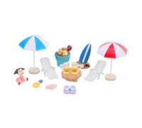 WOONEKY 13pcs Vibrant Resin Plastic Dollhouse Accessories for DIY Craft for Summer Themed Decor Miniature Gardens and Sandboxes