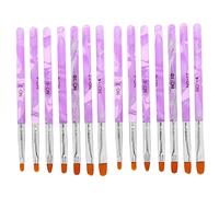 WOONEKY 14pcs Nail Art Brush Set Uv Gel Tools for Nail Design for Salon Home Use Includes for Art Tips Builder Techniques