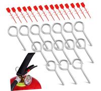 WOONEKY 15 Sets Fire Extinguisher Pull Pins Replacement Metal Safety Lock Pins with Red Plastic Seal Fit for Fire Extinguisher Safety Secure Retention and Easy One-hand Operation