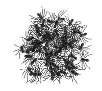 WOONEKY 150pcs Realistic Longlegged Plastic Spiders Prank Trick Props for Halloween Haunted House Party Decorations Portable Scary Fake Spider for Spooky Setups