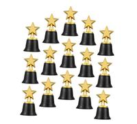 WOONEKY 15pcs Mini Gold Star Trophies for Students Durable Plastic Small Awards for Classroom Recognition School Events Academic Achievement Prizes Teacher and Student Celebration Cups