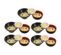 WOONEKY 15pcs Realistic Noodle Bowl Set for Dollhouse Simulation Ramen Model Food Creative Pretend Play Kitchen Accessories Authentic Miniature Food Decoration