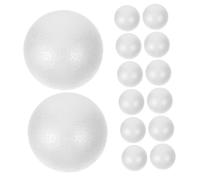 WOONEKY 15Pcs Solid White Polystyrene Balls for Crafts DIY Wedding Christmas Party Decorations Paintable Round Spheres for Modeling Molecular Models and Festive Ornament Projects