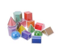 WOONEKY 15pcs Translucent Light Table Geometric Solids with Unfoldable Cards and Formula for Learning Math Manipulatives and Geometry Skill Development