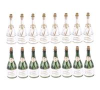 WOONEKY 16pcs Sparkling Wine Bubble Bottles Set, Mini Empty Bubble Bottles Bulk for Wedding Party Favors and 50th Anniversary Celebration Decoration