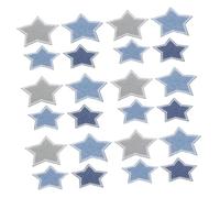 WOONEKY 16PCS Star Embroidered Patches for Jeans Jackets Bags Polyester Fabric Appliques Easy No-sew Repair and Decoration Versatile Star Cloth Embroidery for Clothing Accessories