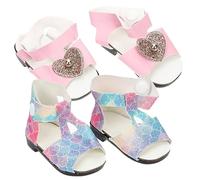 WOONEKY 18-Inch Doll Shoes 2 Pairs Summer Shoes for Dolls Wear-Resistant Miniature Casual Footwear for Boys and Girls Creative Accessories