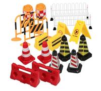 WOONEKY 18Pcs Mini Traffic Road Signs Playset Educational Construction Traffic Sign Models for Classroom Sand Table DIY Hands Learning