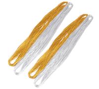 WOONEKY 1mm Christmas Golden Silver Wire, 8-Strand Metallic Wrapping Threads for Invitation Decor, 2pcs Gold 100m 2pcs Silver 100m Tag Line Set