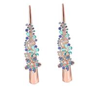 WOONEKY 1pair Rhinestone Alligator Hair Clips for Women Elegant Decorative Hair Barrettes for Parties Weddings and Special Occasions Blue Sturdy Design
