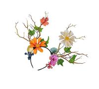 WOONEKY 1pc Adorable Deer Antler Hair Hoops for Festivals Parties and Cosplay Floral Design Hair Accessories High Elasticity Photography Props for Women and Girls