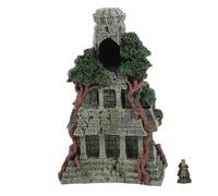 WOONEKY 1pc Ancient Temple Aquarium Ornament Resin Fish Tank Decoration Safe for Fish Durable Hideaway for Aquariums All Match Style for Various Tank