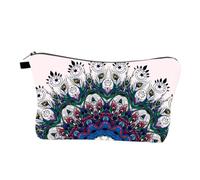 WOONEKY 1pc Cosmetic Bag Mandala Print Design Travel Storage Pouch for Makeup and Toiletries Lightweight Portable Organizer for Women for Vacation and Outdoor Activities
