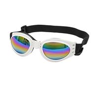 WOONEKY 1pc Dog Sunglasses with Straps Uv Goggles for Pets Stylish Eye Wear for Dogs for Outdoor Activities Like Biking and Swimming White