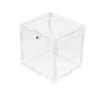 WOONEKY 1Pc Durable Transparent Acrylic Reptile Feeding Box Sturdy Container for Reptile Habitat for Observing Behavior Convenient Ventilation for Lizards Insects