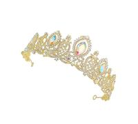 WOONEKY 1pc Elegant Crystal Crown Tiara Headband for Women and Headwear for Weddings Parties and Photography Props Dazzling Rhinestone Design