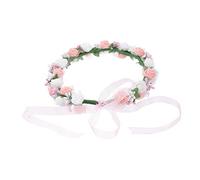 WOONEKY 1pc Handmade Korean Style Bridal Garland for Bridesmaid White Seaside Wreath Decoration for Weddings and Holidays Lightweight Floral Accessory Random Style