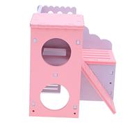 WOONEKY 1Pc House Hamster Nest DIY Villa for Squirrel Hamster Pet Cottage with Multi Entrance and Slope Ladder for Fun Play