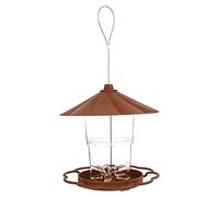 WOONEKY 1Pc Outdoor Hanging Bird Feeding Tool Foldable Brown Feeder for Garden Durable Design Attracts Wild Birds Easy Access for Feeding Pet Accessory