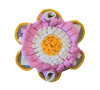 WOONEKY 1pc Pet Sniff Smell Mat Slow Feeding Cushion for Dogs Cats Educational Non- Pet Bowl Cloth Design White Yellow