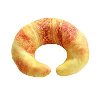 WOONEKY 1pc U-shape Neck Pillow Creative Simulation Bread Pillow Travel Cushion for Comfortable Reduces Cervical Spine Pressure