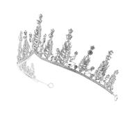 WOONEKY 1Pc Zinc Alloy Bride Tiara Headdress for Wedding Decor Elegant Rhinestone Crown for Princess Charming Wedding Accessories