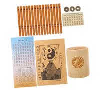 WOONEKY 1Set Bamboo Divination Game Kit with Pot Traditional Chinese Fortune Telling Sticks and Book for Feng Shui and Tai Chi Practice Compact and Interactive Prop for Fun