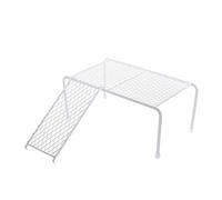 WOONEKY 1set Chicken Platform Stainless Steel Rack Ladder Safe Fun Toy for Chickens Animals Delicate Landscaping Accessory for Cage Decor