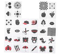 WOONEKY 1Set Learning Cards Educational for Newborns High Contrast Visual Stimulation Safe and Lightweight Cards for Developing Motor Skills and Color Recognition
