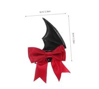 WOONEKY 2 Pairs Halloween Bat Wing Hair Clips with Bow and Cloth Devil Wings Headpiece for Costume Cosplay DIY Crafts Spooky Festival Accessories Suitable for All Hair Types