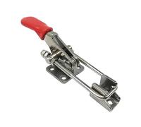 WOONEKY 2 Pcs Adjustable Stainless Steel Toggle Latch Clamps for Cabinets Doors Boxes Heavy Duty Side Mount Hold Down Clamping Tool with Plastic Grip Handle for Home Office Factory Use