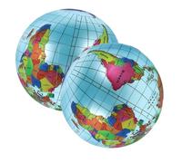 WOONEKY 2 Pcs Inflatable Small Globe Balls with Detailed World Map Educational for Boy Girl Lightweight Portable Geography Learning and Outdoor Play
