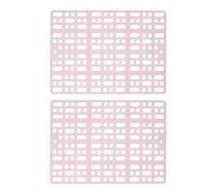 WOONEKY 2 Pcs Pink Plastic Pet Foot Mats 4 Fixed Tabs for Rabbit Playpen Cage Pads, Non-slip Protective Plastic Pads Suitable for Indoor Rabbit Enclosures