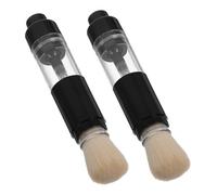 WOONEKY 2 pcs Portable Refillable Powder Brush Travel Friendly Loose Pressed Makeup Brush for Easy Application Compact Design for Home The Go Use
