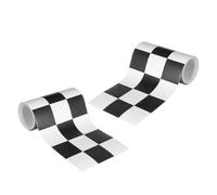 WOONEKY 2 Rolls Checkered PVC Wall Sticker Border Trim Self-Adhesive Peel Stick for Bulletin Boards Classroom Kitchen Bathroom Home Office Decorative Art