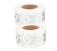 WOONEKY 2 Rolls Shiny Star Stickers Silver Reward Labels for Motivational Craft Seals Classroom Use