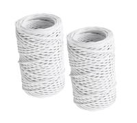 WOONEKY 2 Rolls White Paper Wrapped Florist Wire 50m Floral Binding Wire 1mm Diameter for Flower Arrangement Gardening Craft Wreath Making and Bouquet Wrapping