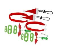 WOONEKY 2 Sets Adjustable Lizard Harness Leash with Festive Winged Hat Scarf for Reptile Outdoor Adventures Safe Control Bearded Dragon Walking Gear Pet Outing Leash for Holiday Fun