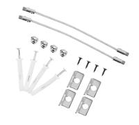 WOONEKY 2 Sets Furniture Anchors for Proofing Lightweight Metal Cabinet Straps with Strong Fixing Silver Safety Bands for Creating A Safe Environment