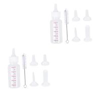 WOONEKY 2 Sets Nursing Bottles for Pets Dog Cat Feeding Bottle Kit 3 Sizes Mouths Cleaning Brush Portable Easy to Carry