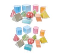WOONEKY 2 Sets Transparent Geometric Shapes Teaching Models for Math Manipulatives Educational Game Enhancing Geometry Learning and Surface Area Understanding