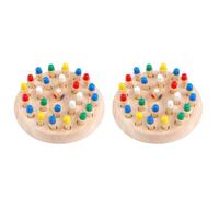 WOONEKY 2 Sets Wooden Memory Chess of Educational Logic Games for Interactive Thinking Development Safe Material Bright Colors for Engaging Fun and Learning