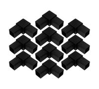 WOONEKY 2 Way L Shape Coupling Connectors Easy Installation and Stable Connection for 25x25mm Pipes 10pcs Black Plastic Tube Fittings for DIY and Home Improvement