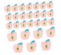 WOONEKY 200pcs Polymer Clay Fruit Theme Spacer Beads with Large for DIY Bracelet Making Cute Apple Flat Spacer Charms in Vibrant Colors Lightweight Jewelry Craft Kit for Women