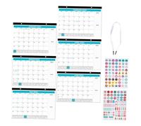 WOONEKY 2024-2025 Family Wall Calendar Hanging Countdown Calendar Monthly Planner with Accessories Blue Classic Design for Home and Office Use